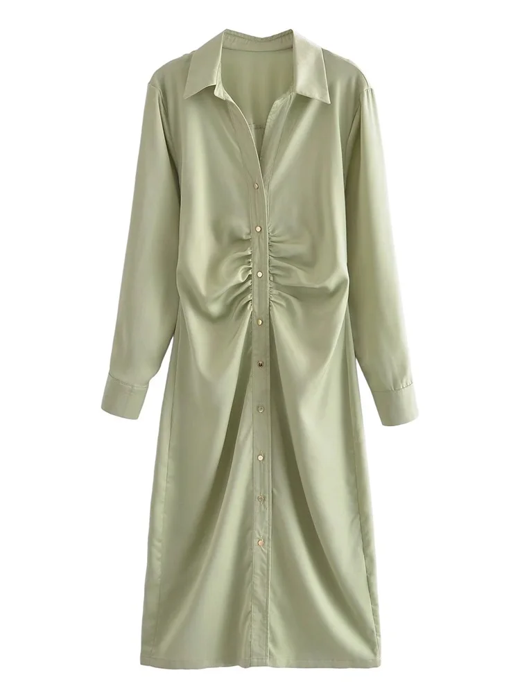 MESTTRAF Sexy Design 2022 Women Pleated Draped Midi Shirt Dress Vintage Long Sleeve Button-up Female Dresses Vestidos
MESTTRAF Sexy Design 2022 Women Pleated Draped Midi Shirt Dress Vintage Long Sleeve Button-up Female Dresses Vestidos