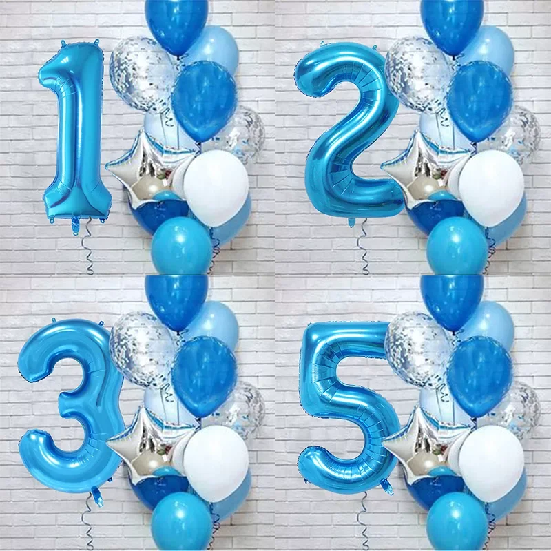 12Pcs/set Blue Number Foil Latex Balloons for Kids Birthday Party Decoration 1st One Year Birthday Boy Decor Baby Shower Balloon
12Pcs/set Blue Number Foil Latex Balloons for Kids Birthday Party Decoration 1st One Year Birthday Boy Decor Baby Shower Balloon