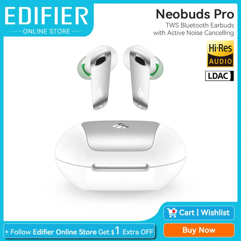 Edifier Neobuds Pro -42dB Hybrid ANC True Wireless Earbuds Hi-Res Certificated with LDAC LHDC 6 Microphones Super Fast Charging
Edifier Neobuds Pro -42dB Hybrid ANC True Wireless Earbuds Hi-Res Certificated with LDAC LHDC 6 Microphones Super Fast Charging