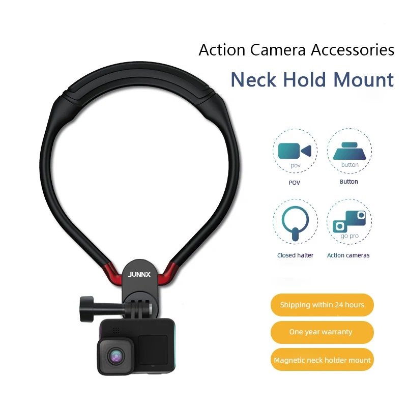 

Silicone Neck Hold Mount for GoPro Hero 11 10 9 8 7 6 5 Insta360 DJI Osmo Action Smartphone Magnetic Action Cameras Accessories