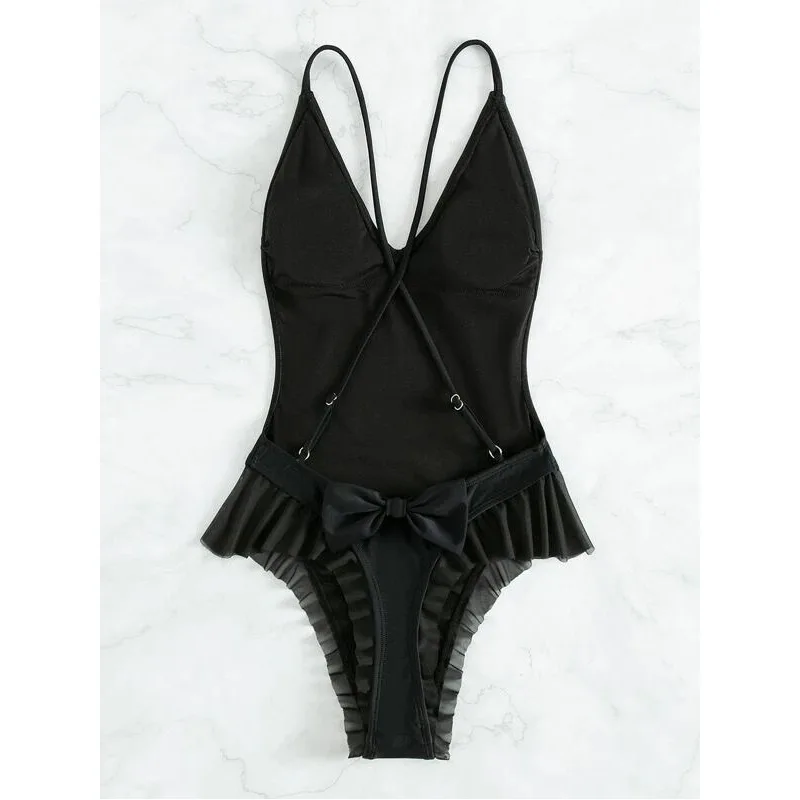 Сексуальный черный слитный купальник, женский купальный костюм с открытой спиной, перекрестными лямками, бантом и V-образным вырезом, пляжн...
Сексуальный черный слитный купальник, женский купальный костюм с открытой спиной, перекрестными лямками, бантом и V-образным вырезом, пляжн...