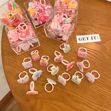 16-piece Set Boxed Childrens Ring Princess Cute Little Girl Cartoon Jewelry Girls Baby Gift Toys Female Plastic Finger Ring