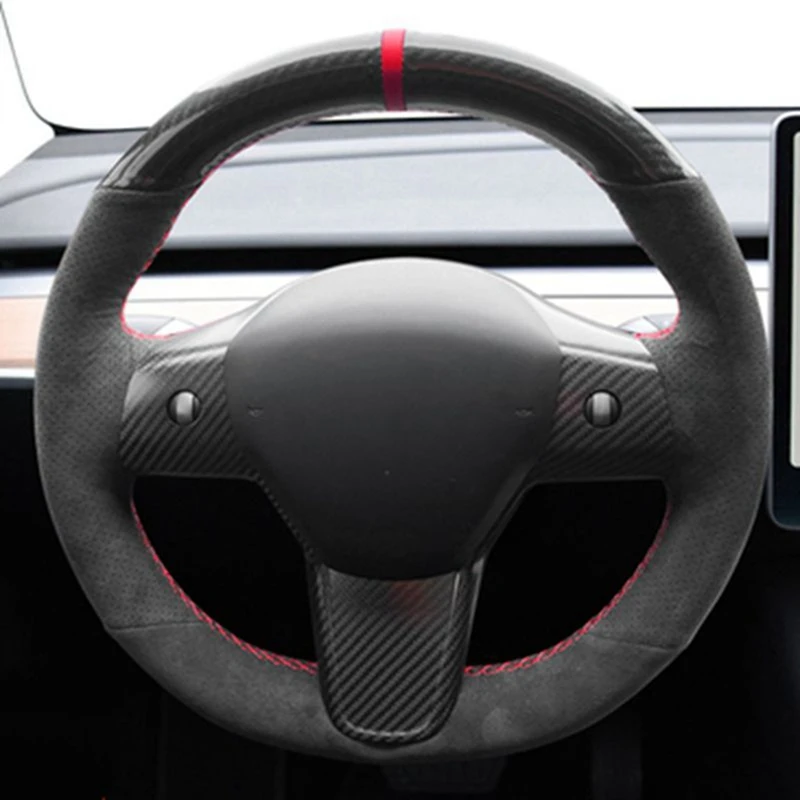 Anti-Slip Genuine Leather Suede Braid Car Steering Wheel Cover For Tesla Model 3 Model Y 2015 2016 2017 2018 2019 2020 2021
Anti-Slip Genuine Leather Suede Braid Car Steering Wheel Cover For Tesla Model 3 Model Y 2015 2016 2017 2018 2019 2020 2021