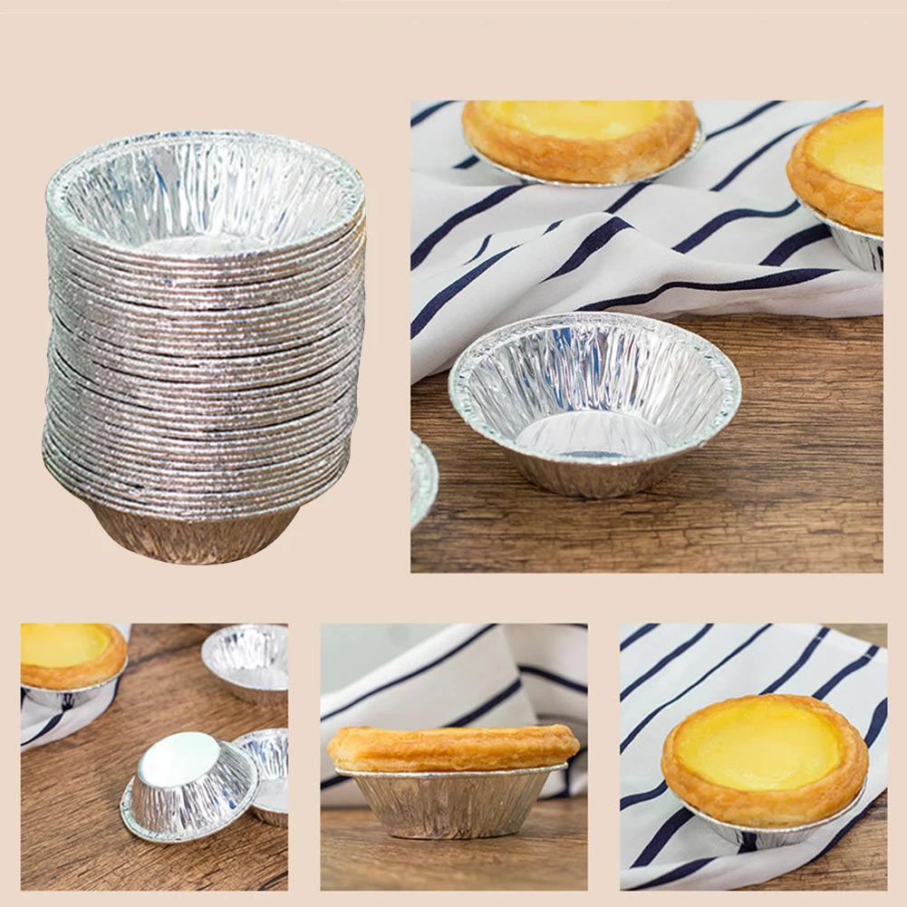 100pcs Aluminum Foil Egg Tart Pan Molds Mini Pot Pie Bake Plate Disposable Baking Cups Round Tart Cupcake Case Tin Tray Set
100pcs Aluminum Foil Egg Tart Pan Molds Mini Pot Pie Bake Plate Disposable Baking Cups Round Tart Cupcake Case Tin Tray Set