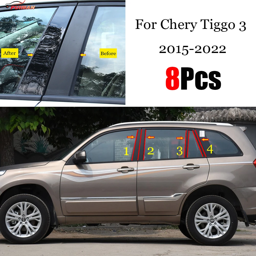 New Arrival 8PCS Window Trim Cover BC Column Sticker Fit For Chery Tiggo 3 2015 - 2022 Polished Pillar Posts Accessories
New Arrival 8PCS Window Trim Cover BC Column Sticker Fit For Chery Tiggo 3 2015 - 2022 Polished Pillar Posts Accessories