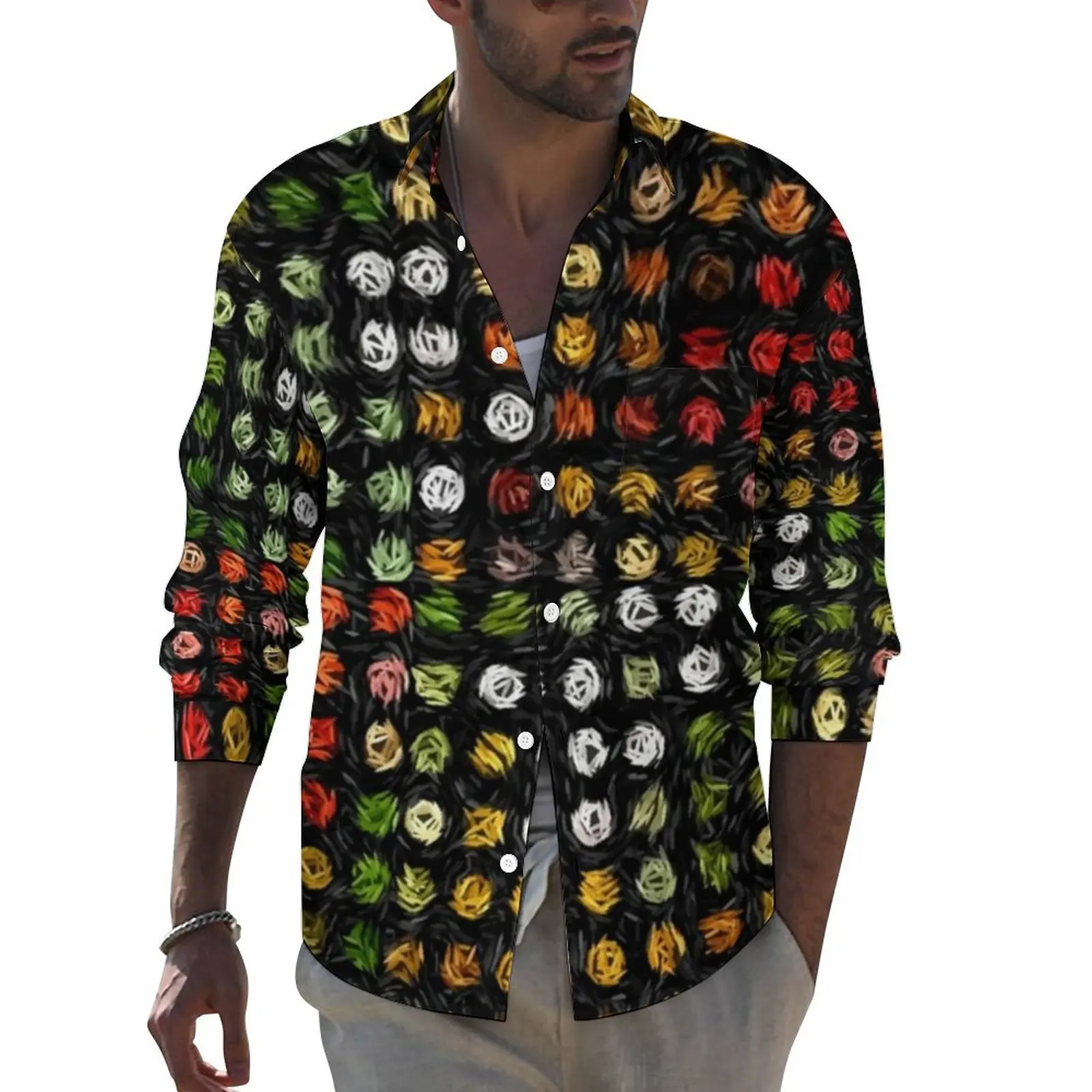 

Рубашка Винсента Ван Гога мужская с принтом в горошек, Повседневная Уличная графическая блузка с длинным рукавом, крутая одежда оверсайз, и...