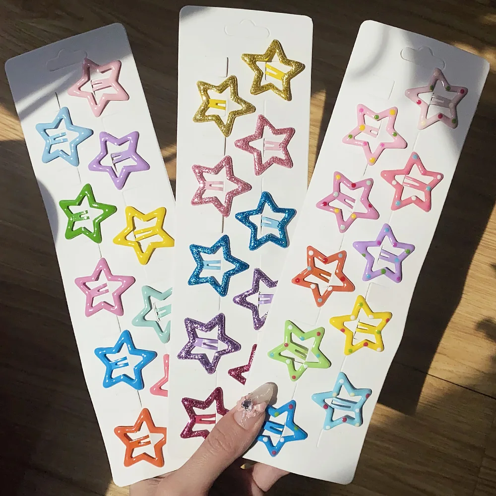 10Pcs/Set Solid Color Star Hair Clips for Kids Girls Headwear Alloy Barrettes Cute Glitter BB Clips Hairpins Hair Accessories 
10Pcs/Set Solid Color Star Hair Clips for Kids Girls Headwear Alloy Barrettes Cute Glitter BB Clips Hairpins Hair Accessories
