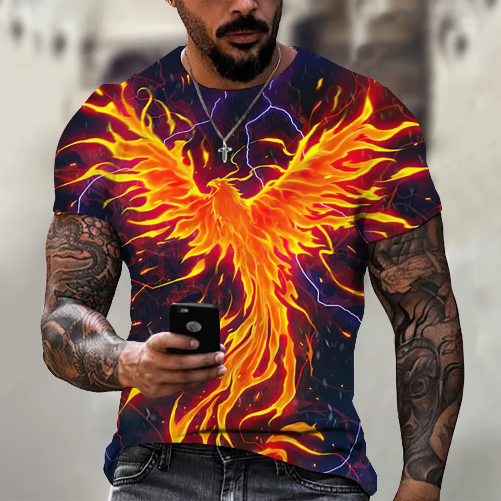Summer Men's 3d T-shirts Phoenix Print Graphic Short Sleeve Tops Fashion Hip Hop Tees Men T shirt Vintage Men Clothing
Summer Men's 3d T-shirts Phoenix Print Graphic Short Sleeve Tops Fashion Hip Hop Tees Men T shirt Vintage Men Clothing