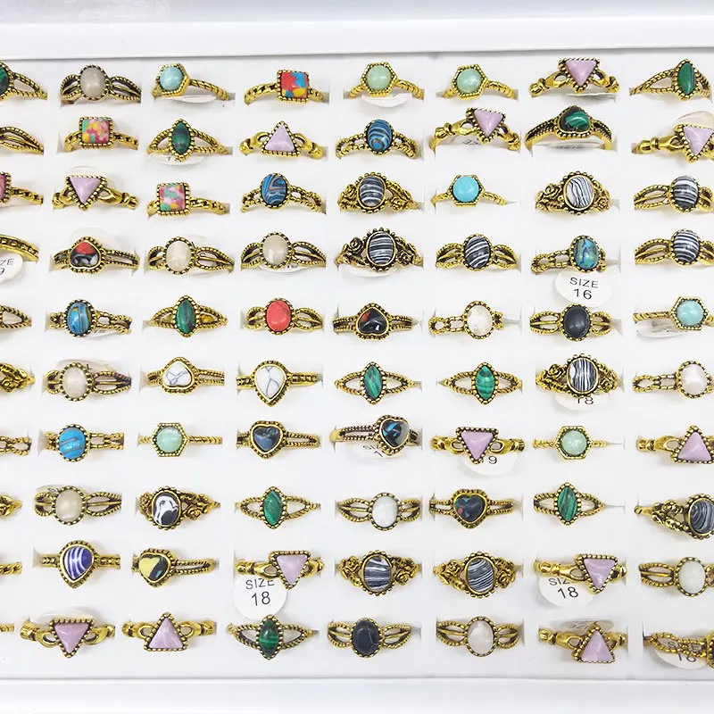 20 шт., оптовая продажа, античное золото, винтажные рандомные кольца, круглые кольца для женщин, разноцветные ювелирные изделия 
20 шт., оптовая продажа, античное золото, винтажные рандомные кольца, круглые кольца для женщин, разноцветные ювелирные изделия