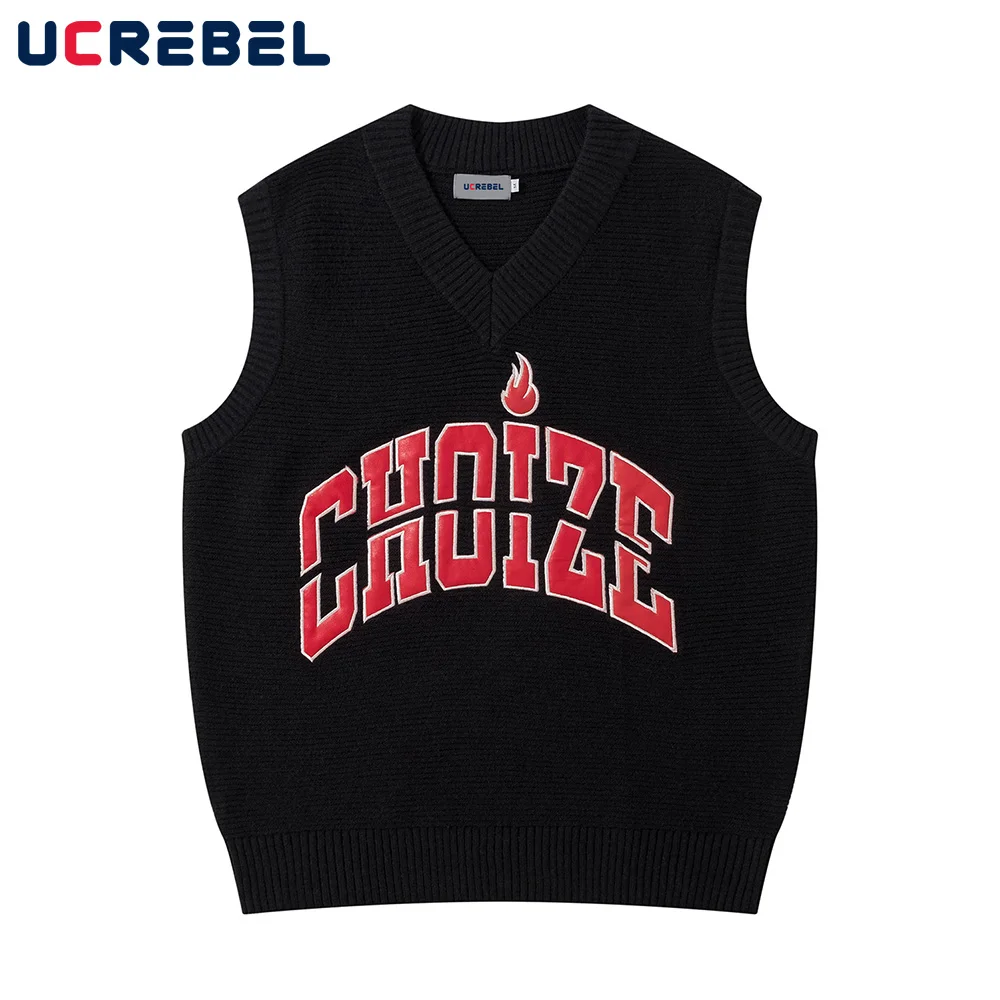 Letter Embroidery Sleeveless Sweater Mens Autumn Loose Casual Tank Top Streetwear V-neck Pullover Men
Letter Embroidery Sleeveless Sweater Mens Autumn Loose Casual Tank Top Streetwear V-neck Pullover Men