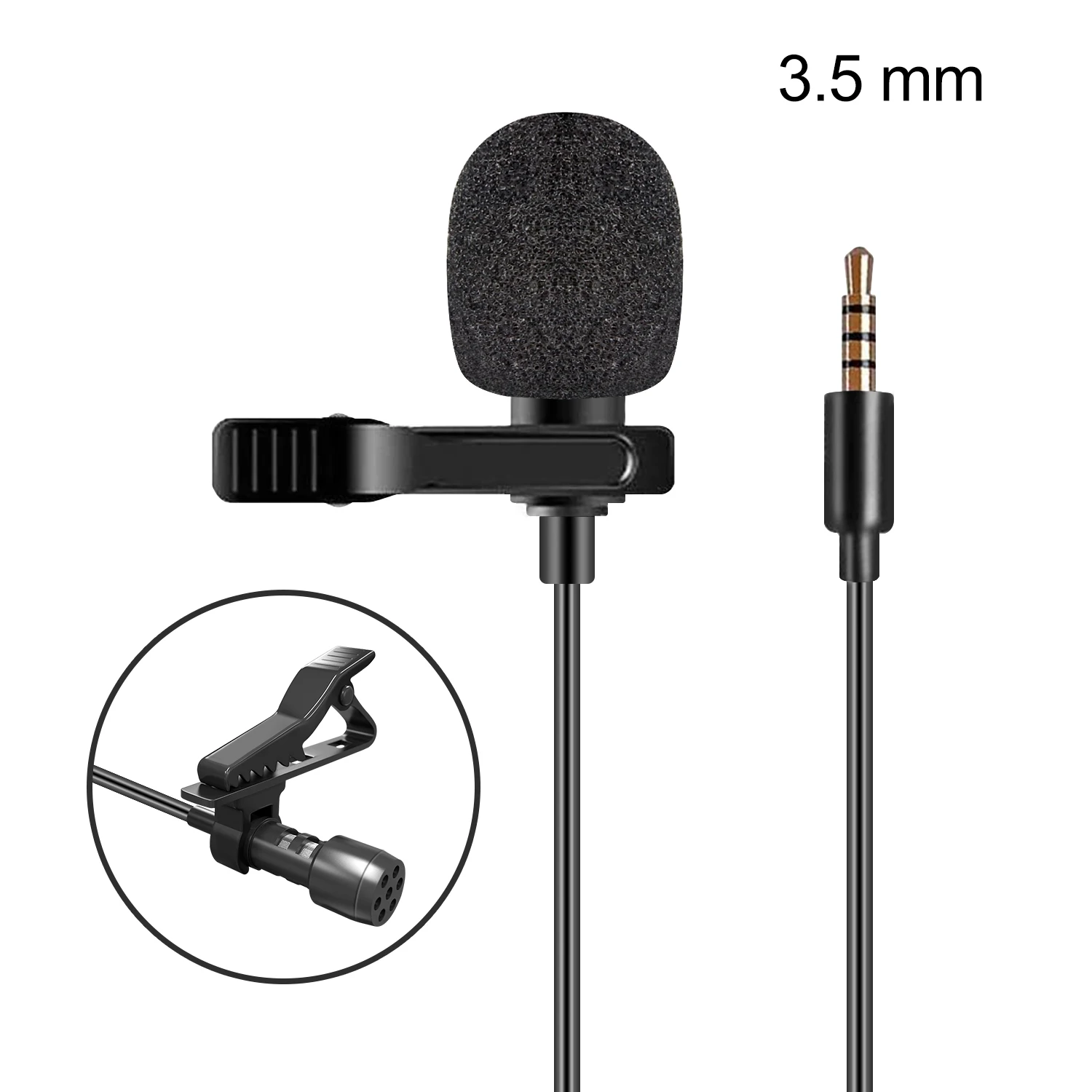 3.5mm Mini Lavalier Microphone Metal Clip Lapel Mic for Mobile Phone PC Laptop Wired Mikrofo/Microfon for Speaking Vocal Audio
3.5mm Mini Lavalier Microphone Metal Clip Lapel Mic for Mobile Phone PC Laptop Wired Mikrofo/Microfon for Speaking Vocal Audio