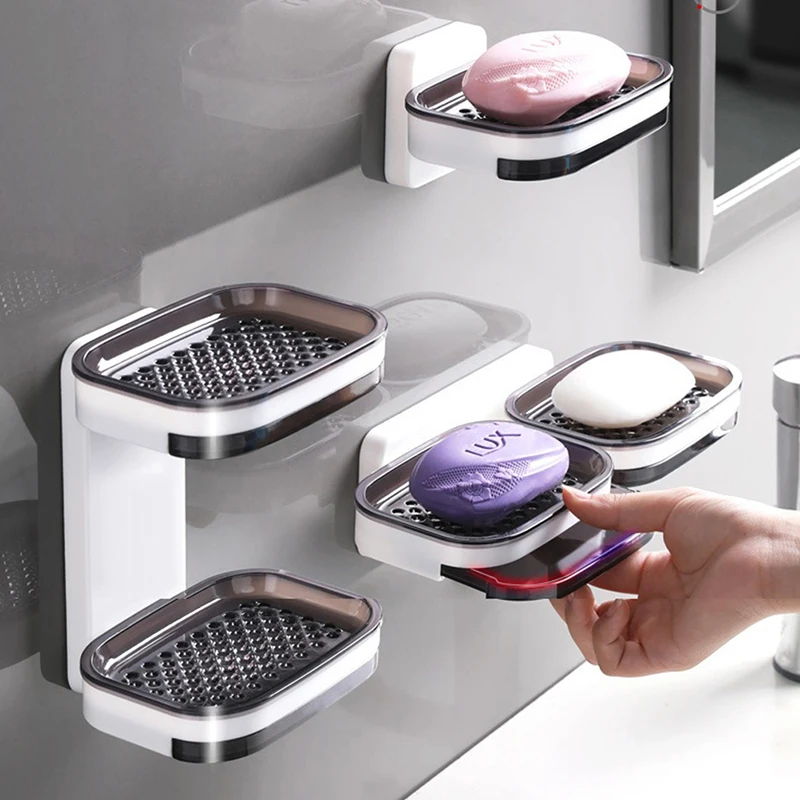 Soap Box Perforated Suction Cup Wall-Mounted Single And Double Layer Drain Soap Dispenser Household Toilet Bathroom Soap Rack
Soap Box Perforated Suction Cup Wall-Mounted Single And Double Layer Drain Soap Dispenser Household Toilet Bathroom Soap Rack