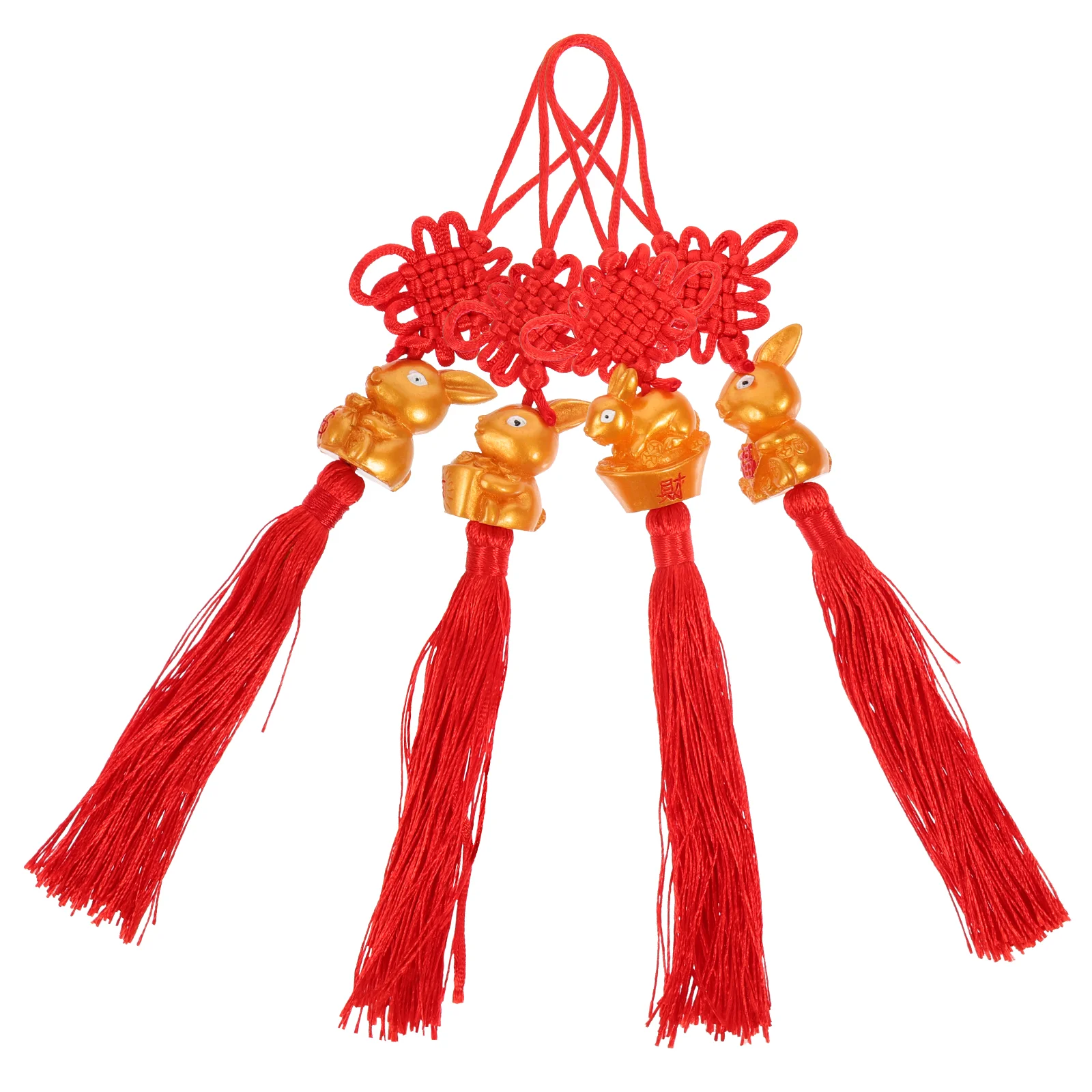 

Chinese Year Tassel New Decor Rabbit Charms Charm Home Hanging Cord Knotting Protection Shui Feng View Mirror Rear Fortune