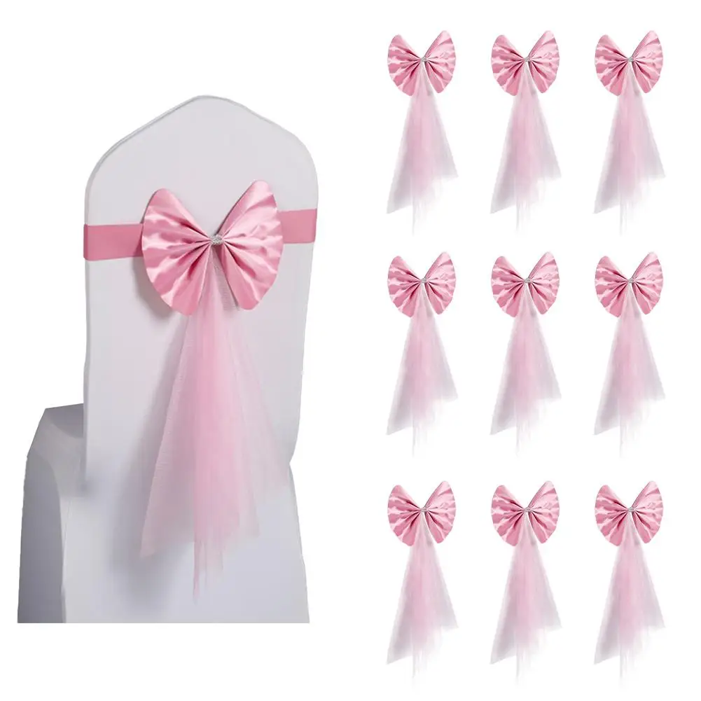 10pcs Chair Back Bow Tie Wedding Banquet Ribbon Chair Bands Party Supplies For Wedding Decoration
10pcs Chair Back Bow Tie Wedding Banquet Ribbon Chair Bands Party Supplies For Wedding Decoration