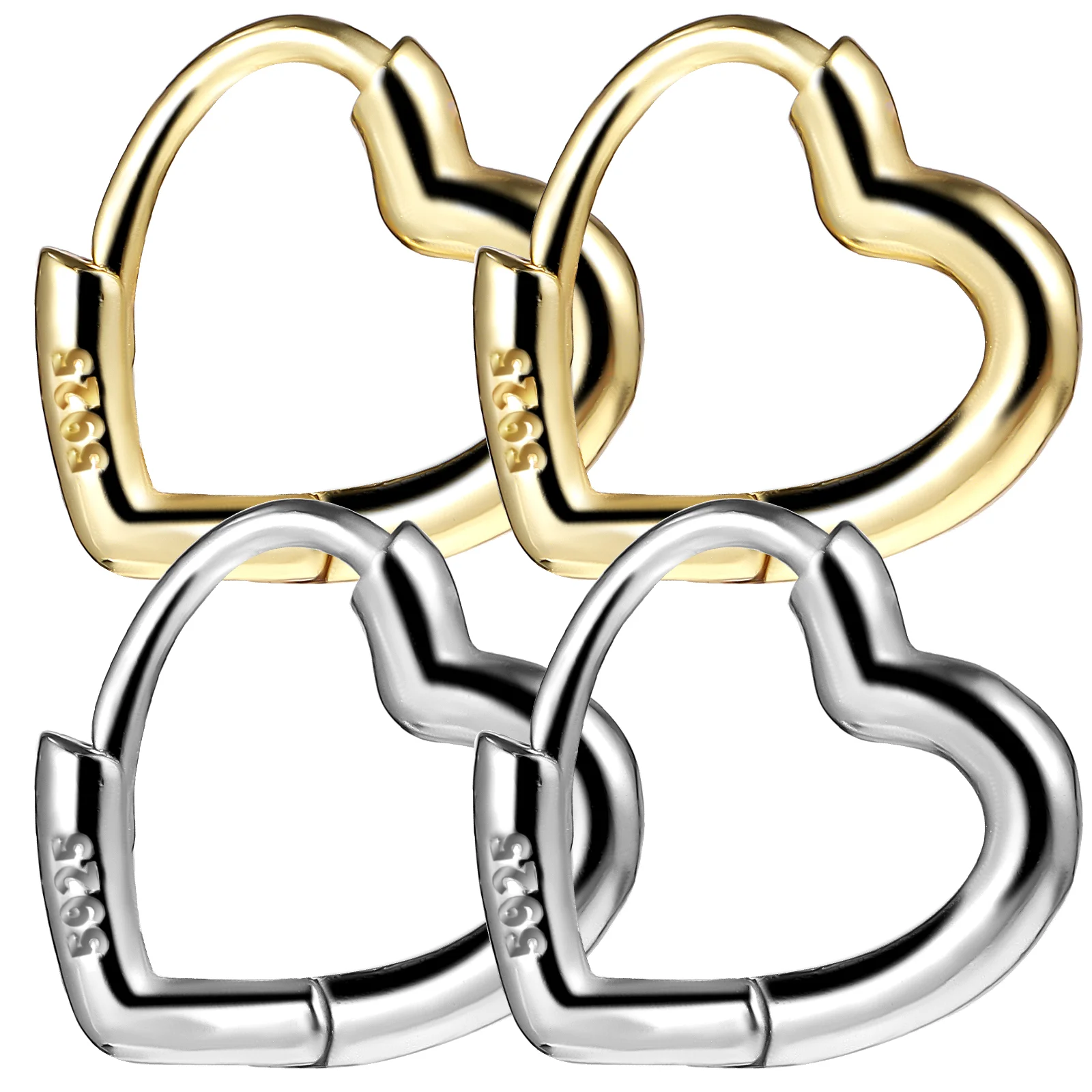 2 Pairs of Heart Hoop Earrings Simple Fashion Hoop Earrings Statement Earrings Jewelry for Women Teen Girls 
2 Pairs of Heart Hoop Earrings Simple Fashion Hoop Earrings Statement Earrings Jewelry for Women Teen Girls