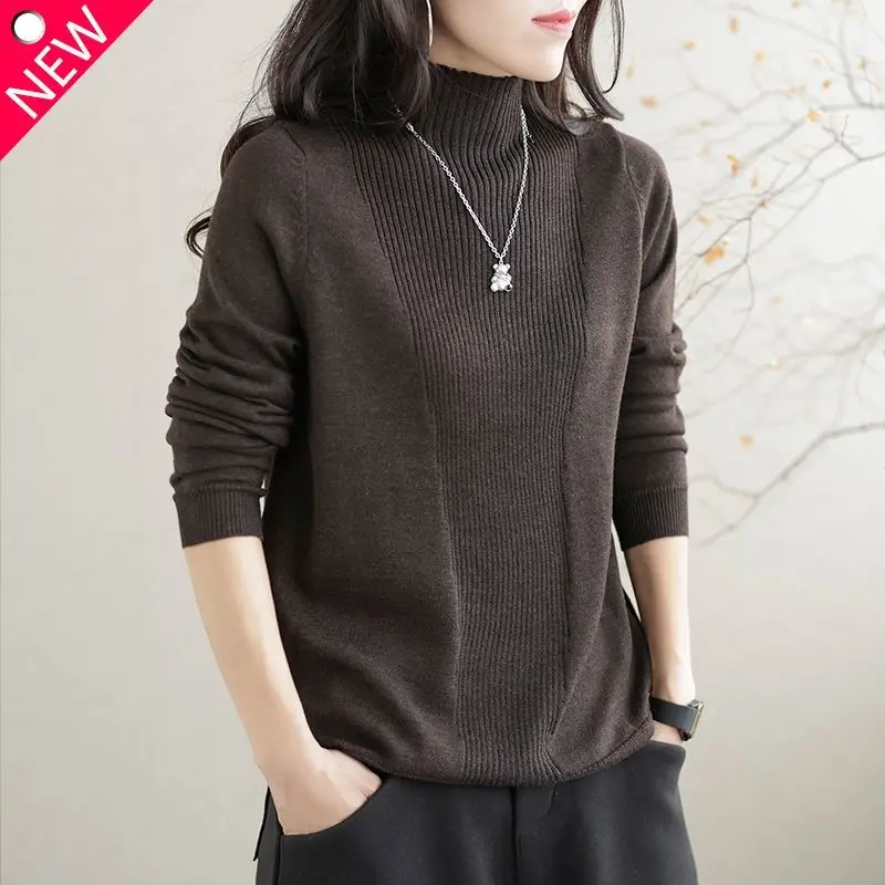 Autumn Winter Women's Pullover Turtleneck Solid Screw Thread Long Sleeved Sweater Knitted Office Lady Fashion Casual Tops
Autumn Winter Women's Pullover Turtleneck Solid Screw Thread Long Sleeved Sweater Knitted Office Lady Fashion Casual Tops