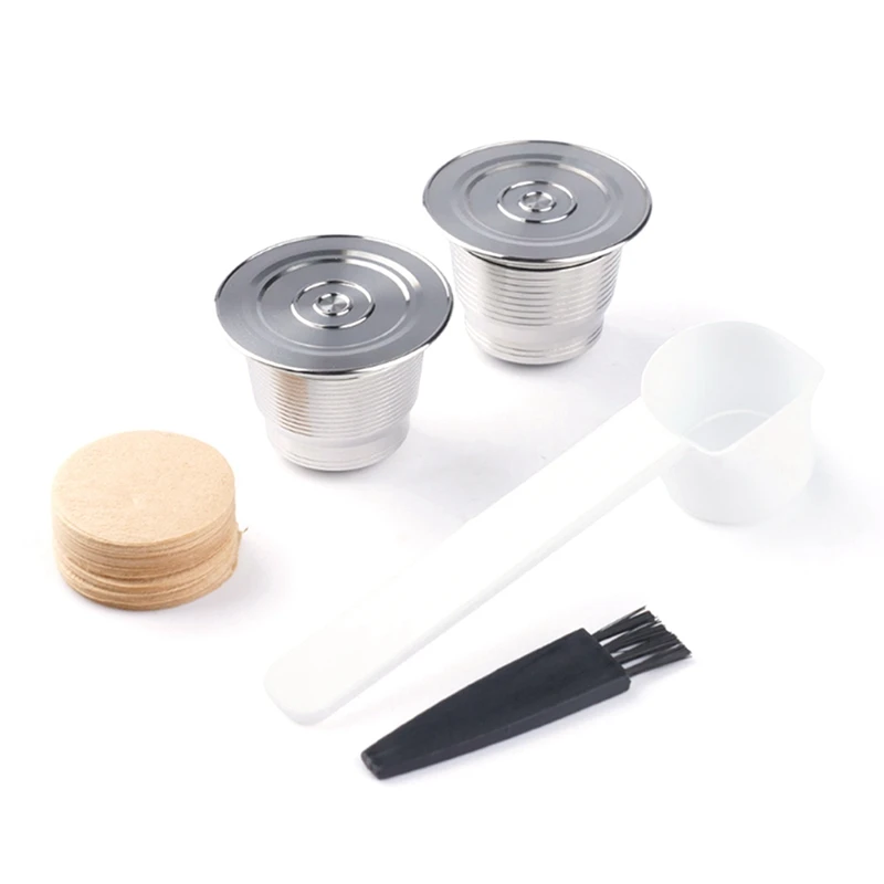 Refillable Coffee Filter Capsules Stainless Steel Coffee Capsules Coffee Filter Paper Easy to Clean with Spoon Brush
Refillable Coffee Filter Capsules Stainless Steel Coffee Capsules Coffee Filter Paper Easy to Clean with Spoon Brush
