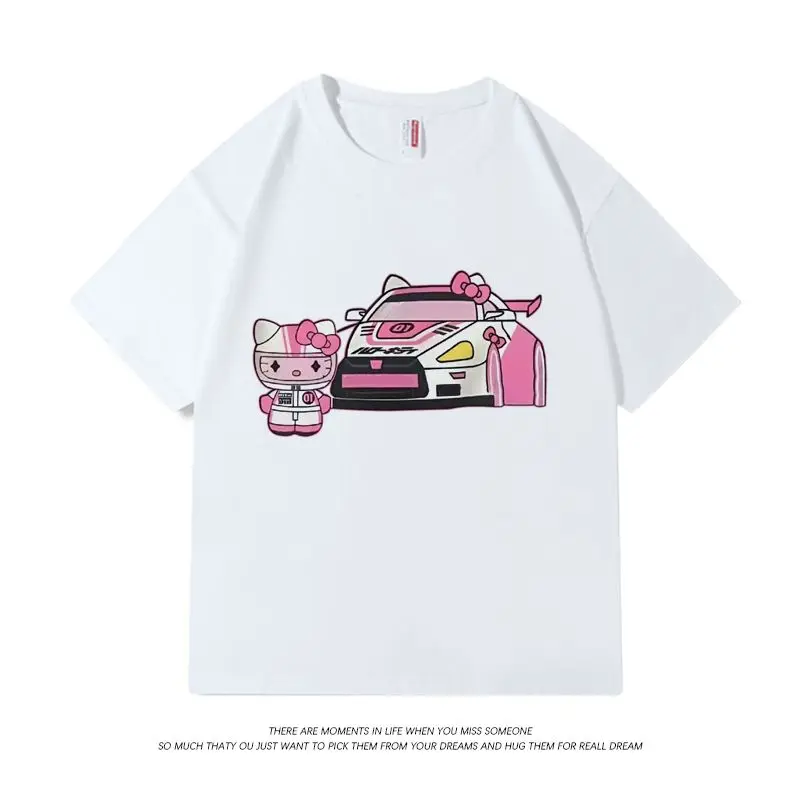 Sanrio Hellokitty Cartoon Printed Short Sleeve Top 100% Cotton Short Sleeve T-Shirt for Men and Women Couple Top Sports T-Shirt
Sanrio Hellokitty Cartoon Printed Short Sleeve Top 100% Cotton Short Sleeve T-Shirt for Men and Women Couple Top Sports T-Shirt