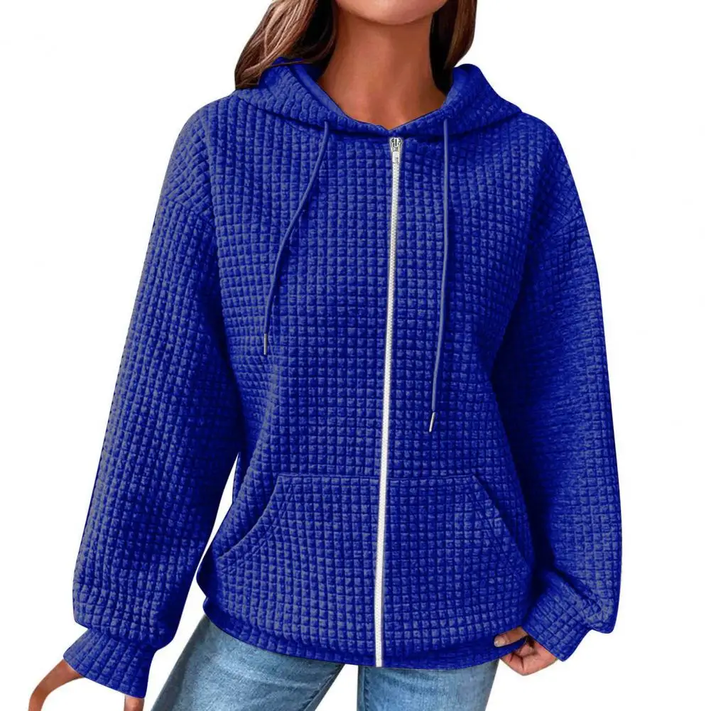 

Stylish Collar Sweatshirt Fashionable Women's Hooded Cardigan Jacket for Spring Fall Stylish Zipper Placket Regular Fit Casual