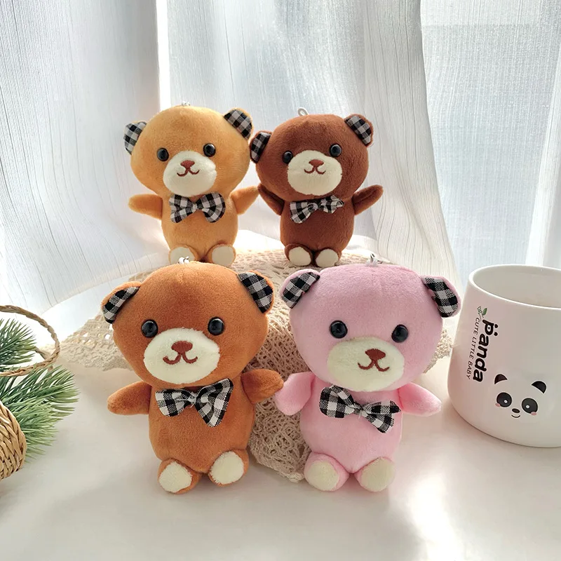 12CM Children's Creative Cute Checkered Bow Tie Bear Plush Doll Couple Keychain Small Pendant School Bag Accessories Kid's Gift
12CM Children's Creative Cute Checkered Bow Tie Bear Plush Doll Couple Keychain Small Pendant School Bag Accessories Kid's Gift