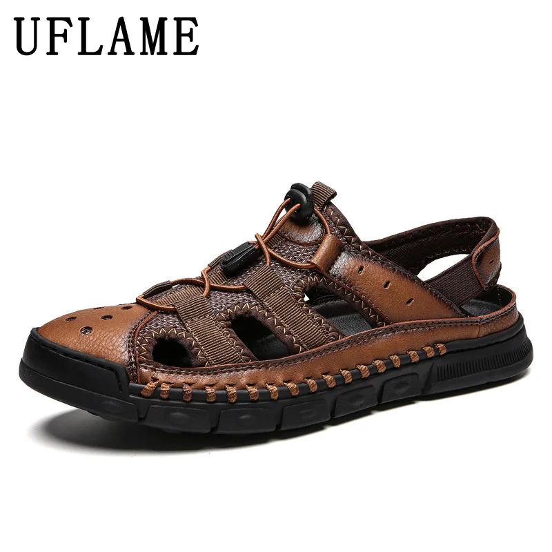 New Genuine Leather Men Sandals Summer Beach Shoes Breathable Hollow Classic Roman Sandals Quick-drying Outdoor Sneakers
New Genuine Leather Men Sandals Summer Beach Shoes Breathable Hollow Classic Roman Sandals Quick-drying Outdoor Sneakers