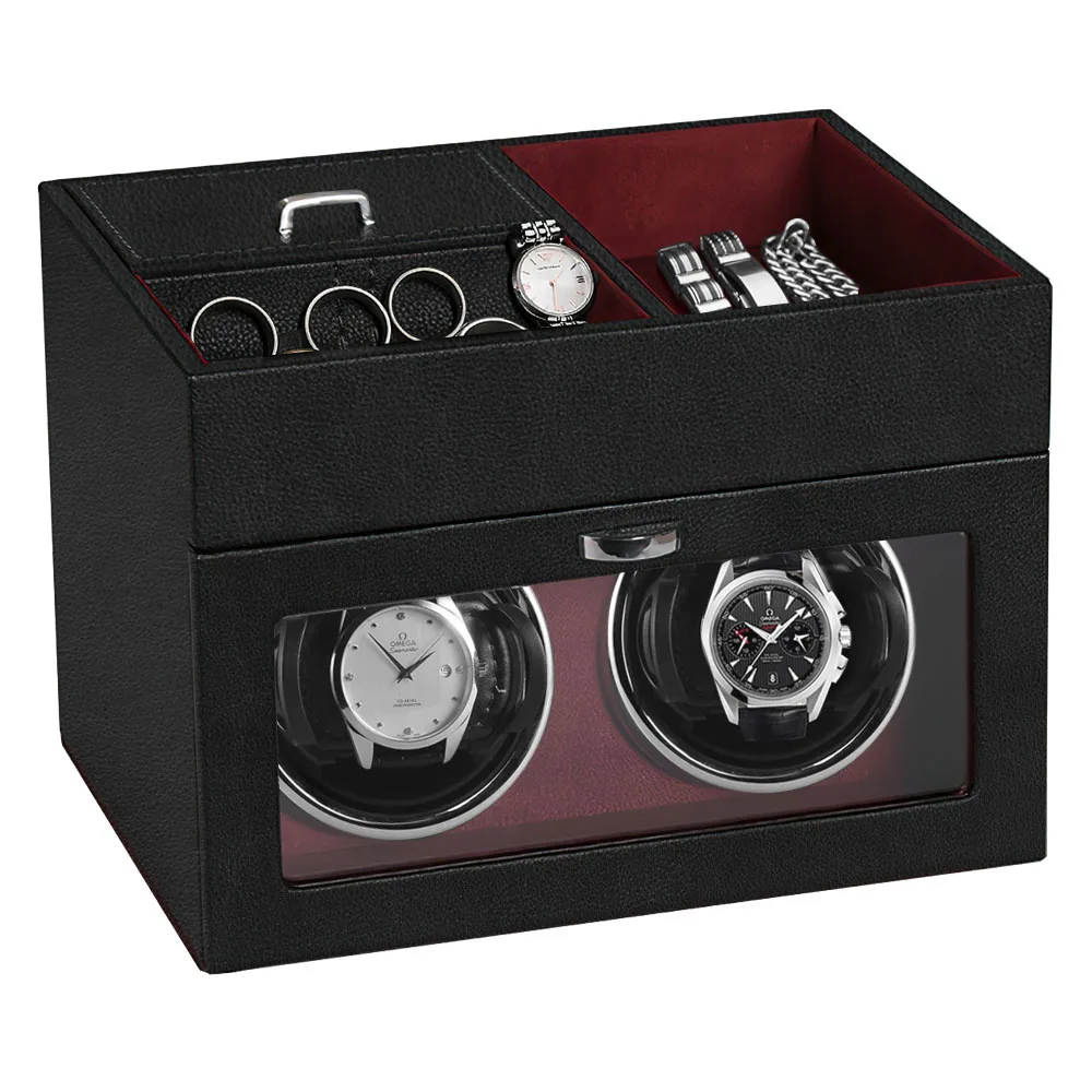 Watch Winders for Automatic Watches,Double Watch Winder with Super Quiet Motor,Blue LED Light and Adjustable Watch Pillows
Watch Winders for Automatic Watches,Double Watch Winder with Super Quiet Motor,Blue LED Light and Adjustable Watch Pillows