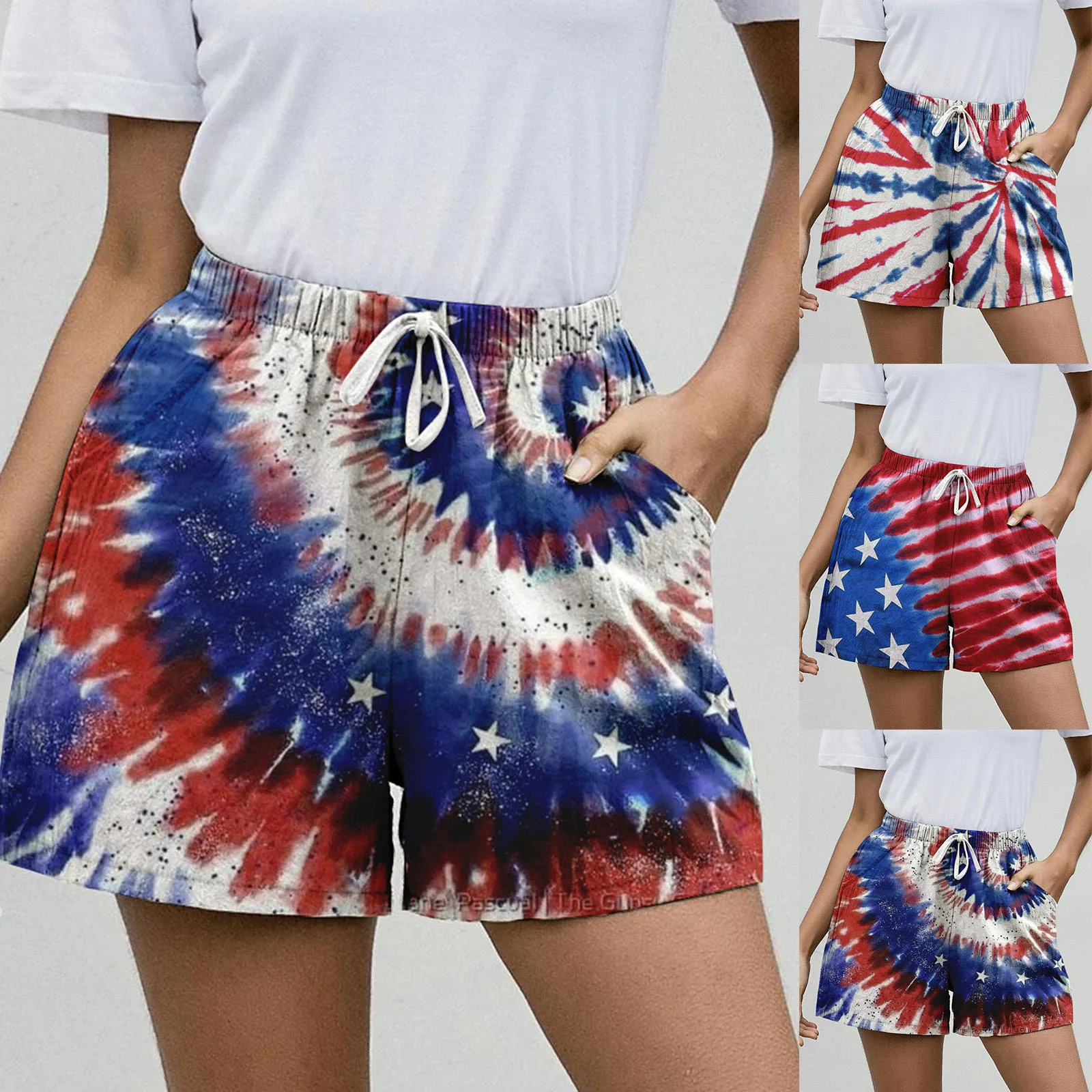 Womens Sleep Shorts with Pockets Independence Day Women American Flag Patterns Casual Drawstring Shorts for Women
Womens Sleep Shorts with Pockets Independence Day Women American Flag Patterns Casual Drawstring Shorts for Women