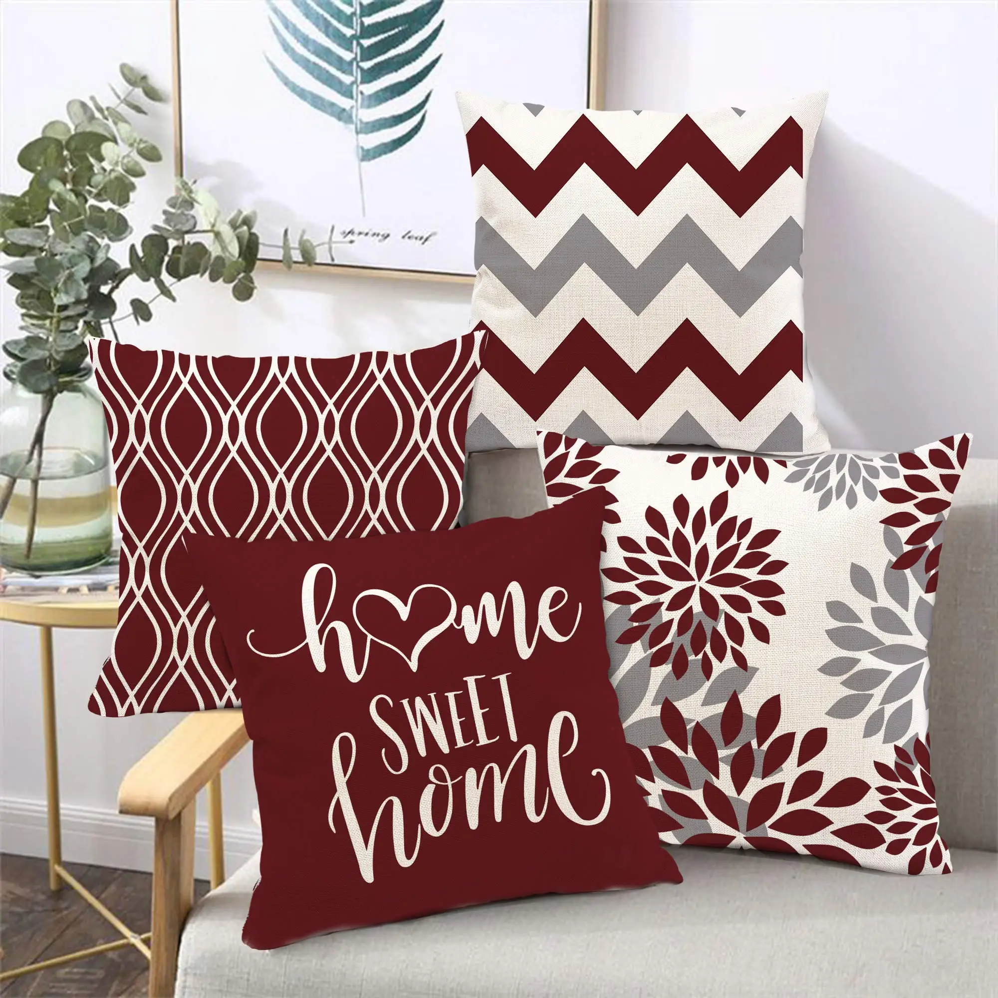 Nordic Sweet Home Red Geometric Linen Pillowcase 60*60 Home Decoration Sofa Cushion Cover 50*50 Decorative Pillowcase
Nordic Sweet Home Red Geometric Linen Pillowcase 60*60 Home Decoration Sofa Cushion Cover 50*50 Decorative Pillowcase