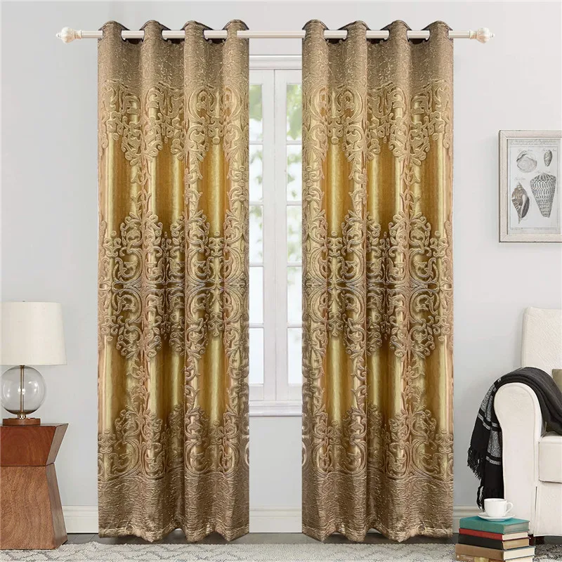 European Bronze Gold Jacquard Sheer Tulle and Gold Relief Cloth Fabric Double Layer Curtains For Living Room Window Drape Custom
European Bronze Gold Jacquard Sheer Tulle and Gold Relief Cloth Fabric Double Layer Curtains For Living Room Window Drape Custom