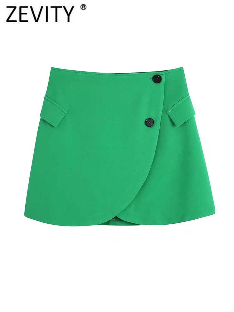 Zevity Women Fashion Buttons Decoration Casual Green Mini Skirt Faldas Mujer Female Flap Pockets A Line Vestidos QUN1407
Zevity Women Fashion Buttons Decoration Casual Green Mini Skirt Faldas Mujer Female Flap Pockets A Line Vestidos QUN1407