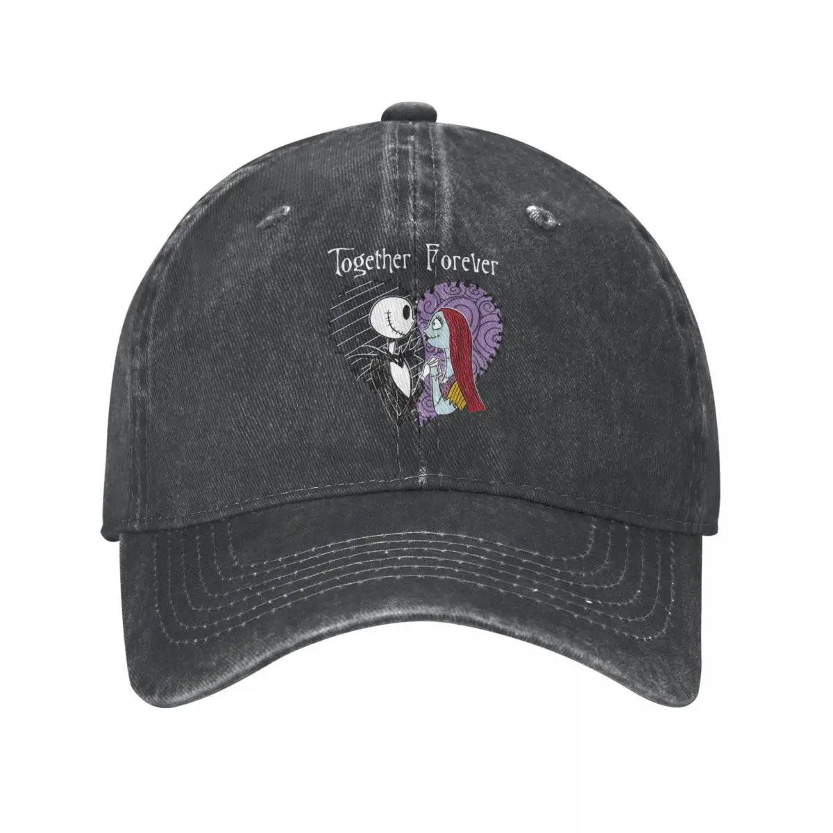

Vintage Disney The Nightmare Before Christmas Baseball Cap Unisex Distressed Washed Sun Cap Jack Sally Together Outdoor Caps Hat