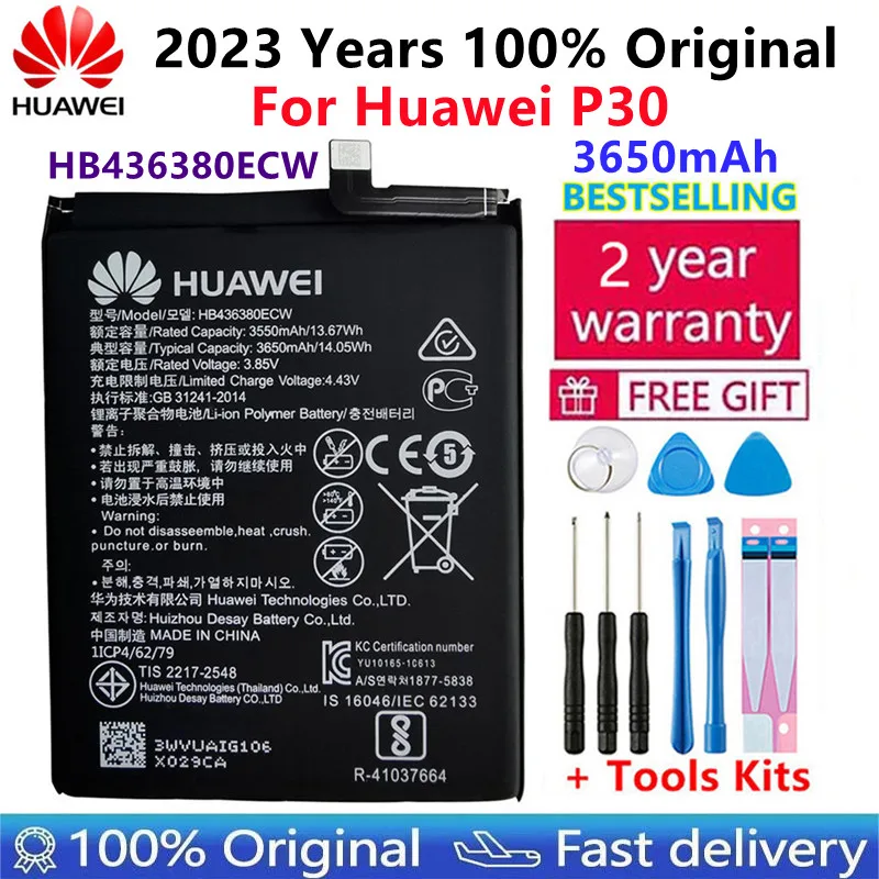 3.85V 3650mAh HB436380ECW For Huawei P30 ELE-L09 ELE-L29 ELE-AL00 ELE-TL00 Battery+Tools Kits
3.85V 3650mAh HB436380ECW For Huawei P30 ELE-L09 ELE-L29 ELE-AL00 ELE-TL00 Battery+Tools Kits