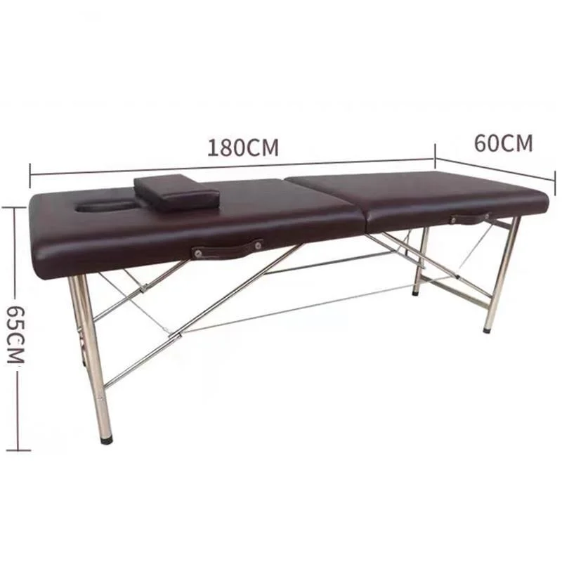 

Foldable Portable Home Stainless Steel PVC Leather Salon Furniture Beauty Spa Tattoo Massage Table Bed With Terrace Patio Facial