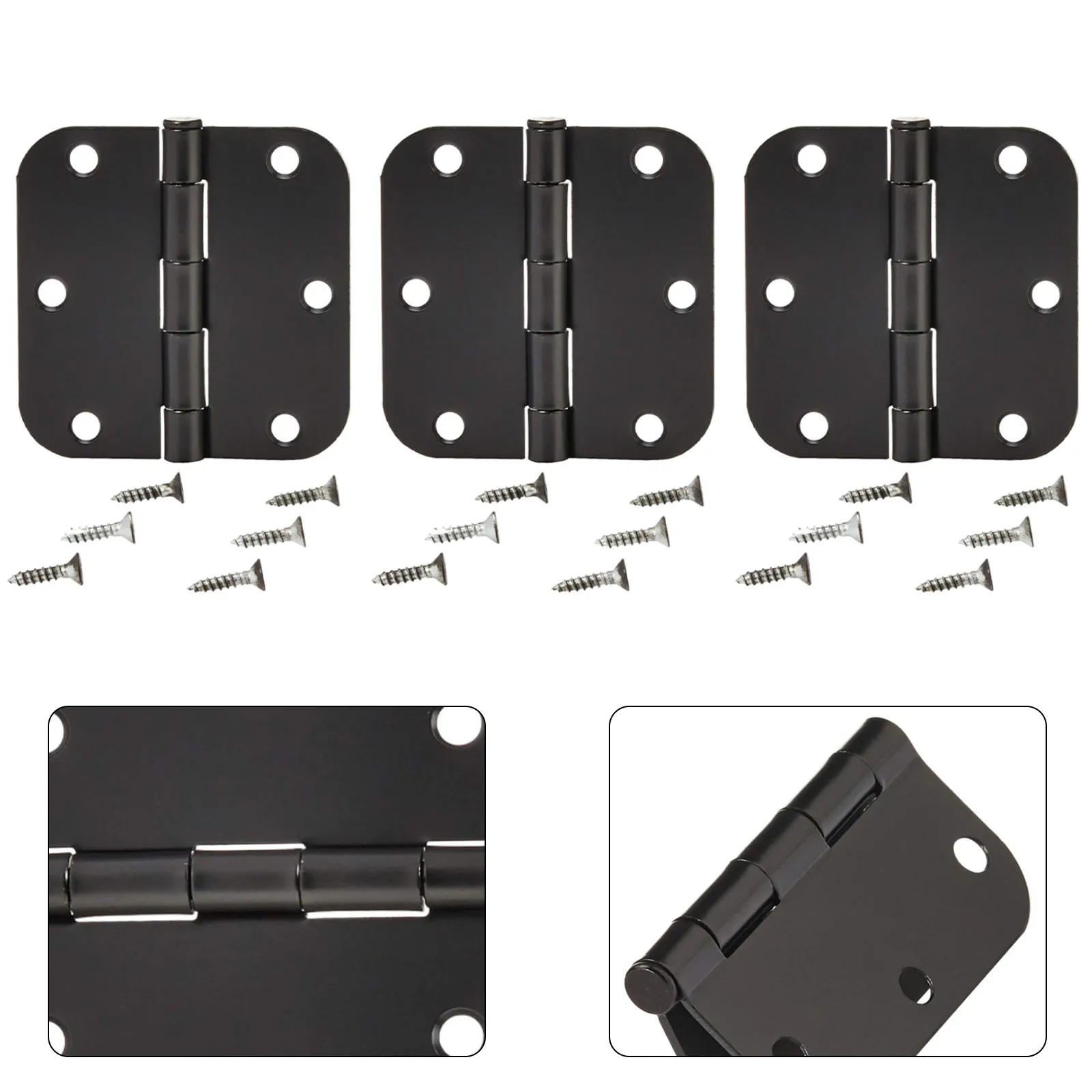 

Door Hinge With Nut Bolt Set Rounded 3.5Inch 3.54 X 1.97 X 0.59 Inches Matte Casement Hinge For Hotels HomeOffices Dormitories