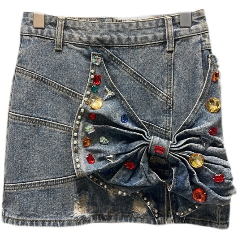 Женская джинсовая мини-юбка, стильная короткая джинсовая юбка ручной работы с бисером и кристаллами, весна-лето 2023
Женская джинсовая мини-юбка, стильная короткая джинсовая юбка ручной работы с бисером и кристаллами, весна-лето 2023