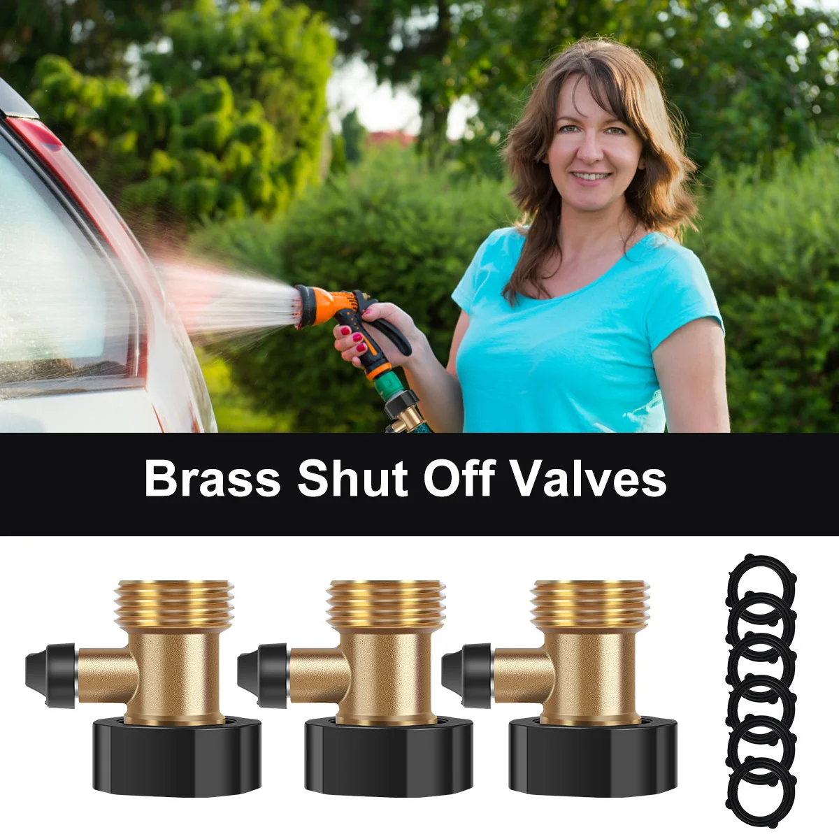 3 шт., латунный запорный клапан для садового шланга, 3/4 дюйма 
3 шт., латунный запорный клапан для садового шланга, 3/4 дюйма