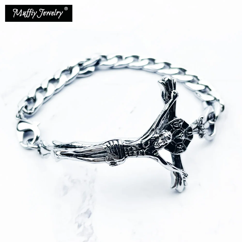 Bracelet Christ's Crucifixion Bracelet INRI Crucifix Jesus Cross Titanium Steel Link Chain Fashion Man Jewelry Religion Gift
Bracelet Christ's Crucifixion Bracelet INRI Crucifix Jesus Cross Titanium Steel Link Chain Fashion Man Jewelry Religion Gift