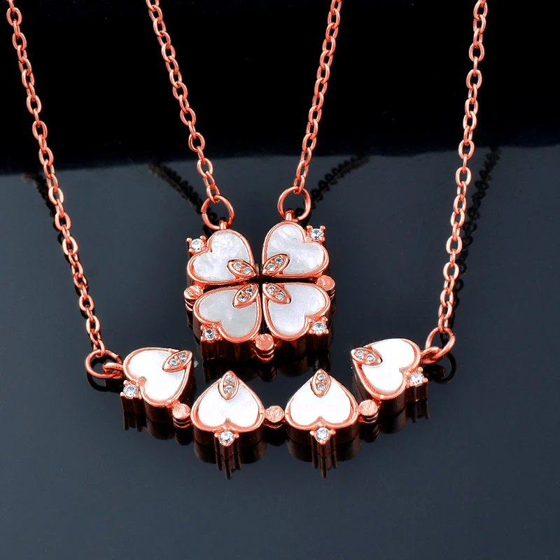 LEEKER Fashion Rose Gold Silver Color 4 Shell Heart Flower Pendants Stainless Steel Necklace For Women jewelry 2022 New 823 LK2
LEEKER Fashion Rose Gold Silver Color 4 Shell Heart Flower Pendants Stainless Steel Necklace For Women jewelry 2022 New 823 LK2