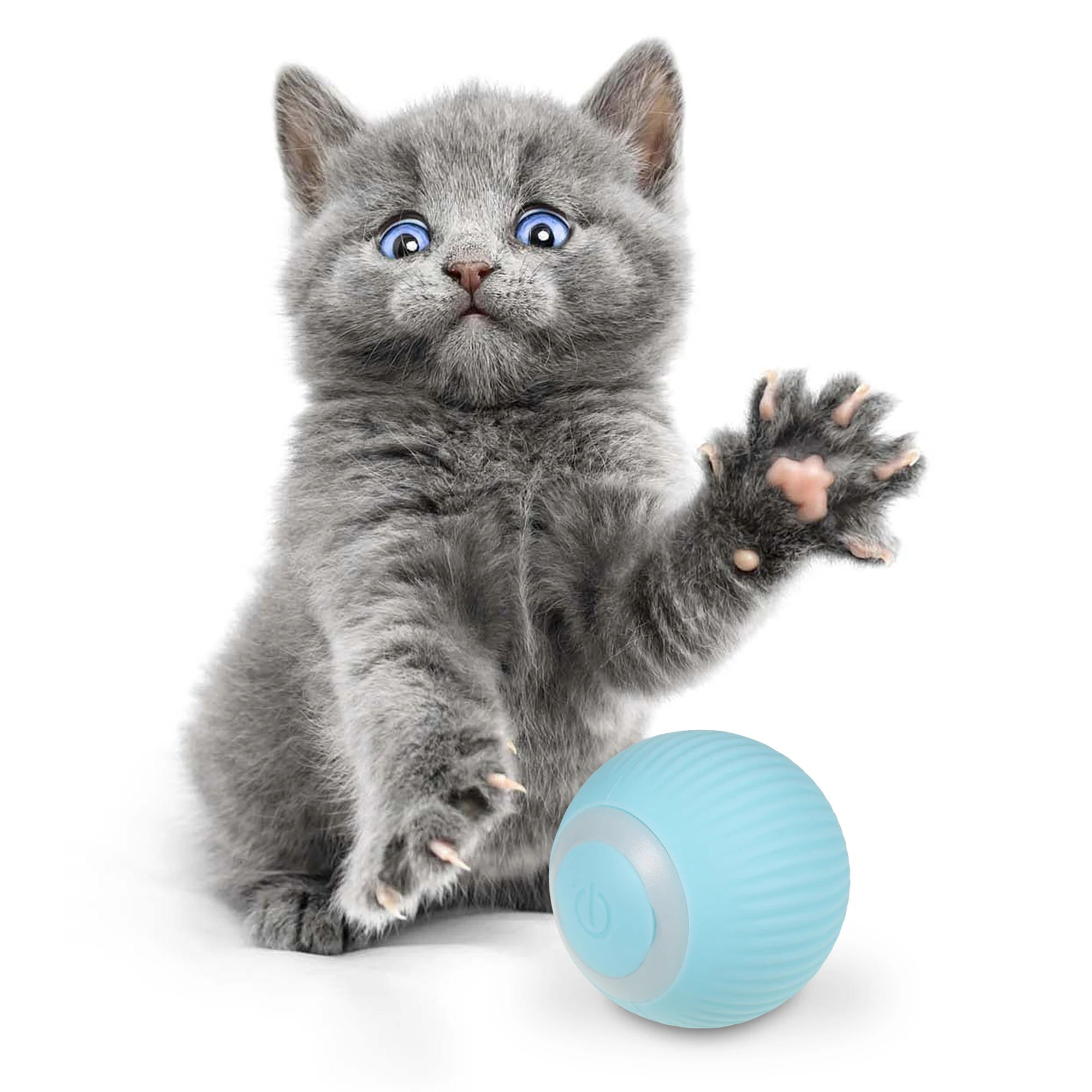 

Умная электрическая игрушка-мяч для кошек, автоматическая вращающаяся самодвижущаяся перезаряжаемая игрушка для кошек с защитой от царапин, товары для игр в помещении
