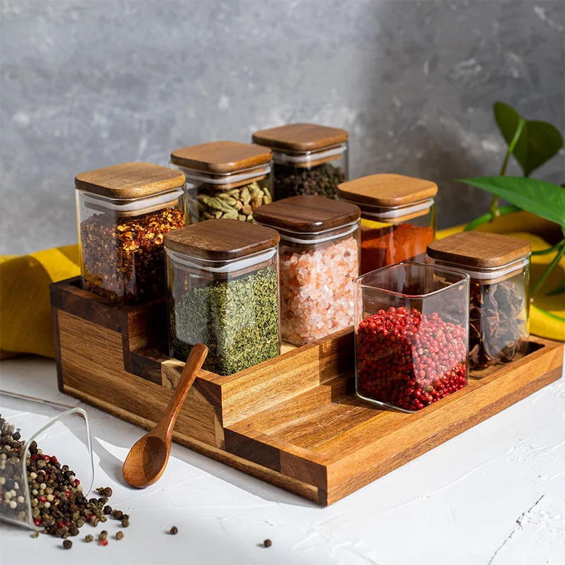 Light Luxury Wooden Lid Seasoning Jar Kitchen Food Sealed Jar Trumpet Square Glass Seasoning Spices Multi-Purpose Storage Bottle
Light Luxury Wooden Lid Seasoning Jar Kitchen Food Sealed Jar Trumpet Square Glass Seasoning Spices Multi-Purpose Storage Bottle