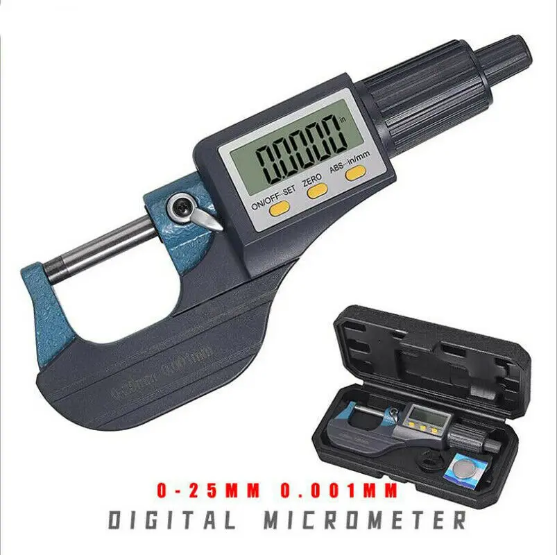 0-25mm Outside Micrometer 0.001mm 3 Button Electronic Digital Caliper Gauge Large LCD Display Measuring Tool
0-25mm Outside Micrometer 0.001mm 3 Button Electronic Digital Caliper Gauge Large LCD Display Measuring Tool