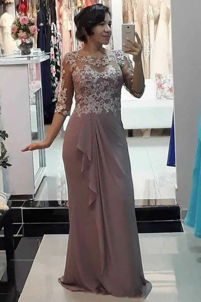 Elegant O-Neck Lace Evening Dress Mother of the Bride Dresses with Sleeves Chiffon Floor Length Wedding Party Dress for Women
Elegant O-Neck Lace Evening Dress Mother of the Bride Dresses with Sleeves Chiffon Floor Length Wedding Party Dress for Women