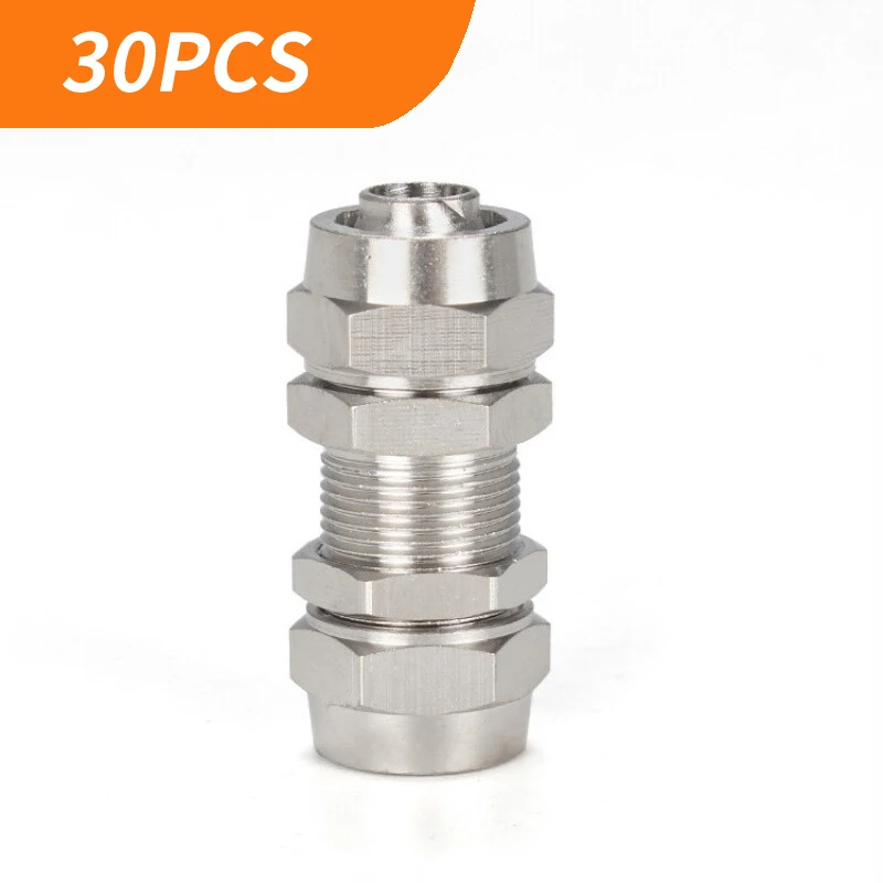

30PCS KL-PM4/6/8/10/12/14/16 Pneumatic Fitting Quick Twist Straight Threa Copper Nickel Plated High Voltage Lock Air Connector