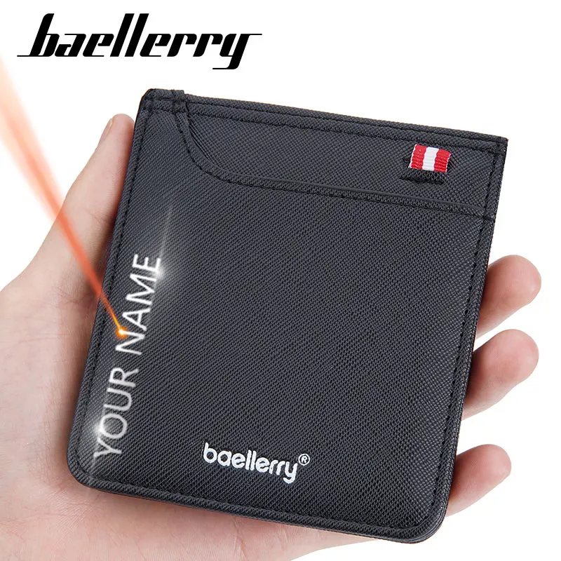 New Men Short Wallet Simple Card Holder Free Name Engraving Slim Male Purses Photo Holder High Quality Men's Card Clips
New Men Short Wallet Simple Card Holder Free Name Engraving Slim Male Purses Photo Holder High Quality Men's Card Clips