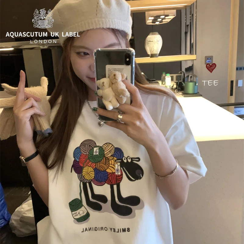 Aquascutum PPHOME милый малыш ~ весна лето колледж милый цвет мультяшный принт свободный и универсальный круглый вырез белая футболка wom
Aquascutum PPHOME милый малыш ~ весна лето колледж милый цвет мультяшный принт свободный и универсальный круглый вырез белая футболка wom
