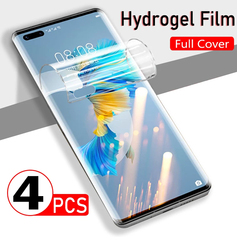 

4Pcs Protective Hydrogel Film Huawei Mate 50 40 30 P40 Pro lite Nova 8i Nova 10 9 8 7 SE 6 5 4 3 i SE Y60 Screen Protector Film
