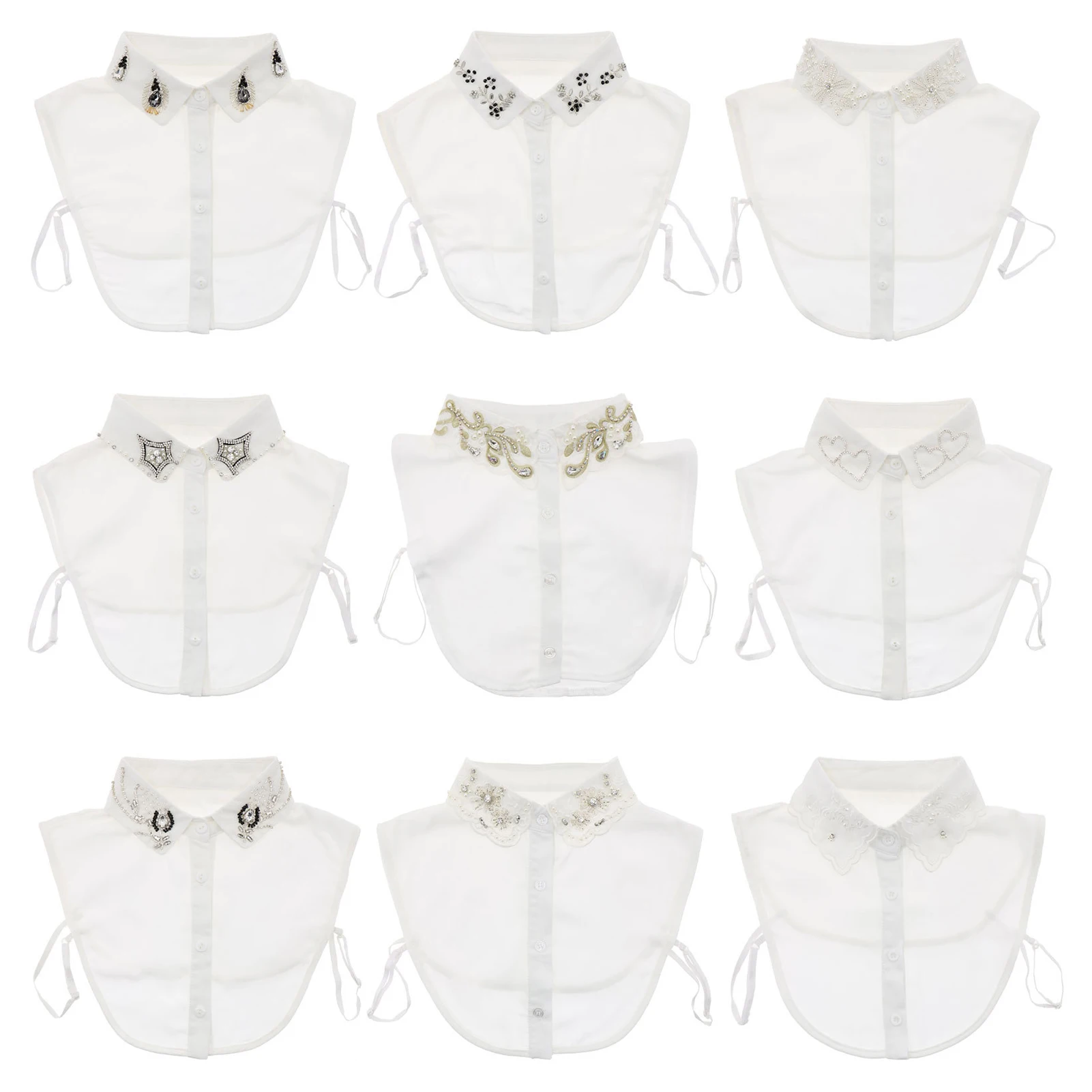 Stylish Blouse Detachable Lace Collar Half Shirt False Faux Collar With Adjustable Strap All-match
Stylish Blouse Detachable Lace Collar Half Shirt False Faux Collar With Adjustable Strap All-match