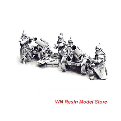 

Krieger Empire Resin Model Kit Unpainted Infantry Fire Artillery Board Game Chess Pieces Heavy mortar 4 people 2 guns