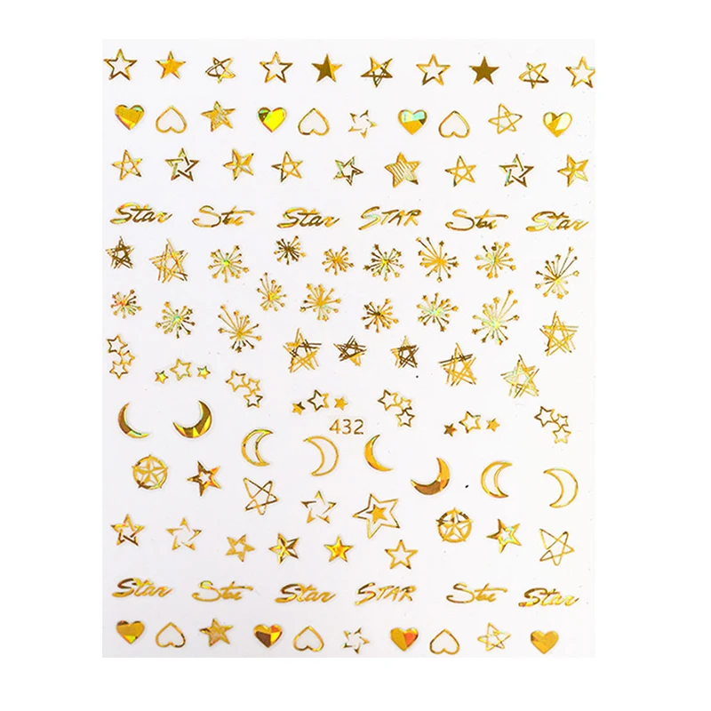 3D Geometric nail sticker gold silver laser foils DIY manicure decoration back adhesive star moon sqaure slider nail decal YJ012
3D Geometric nail sticker gold silver laser foils DIY manicure decoration back adhesive star moon sqaure slider nail decal YJ012