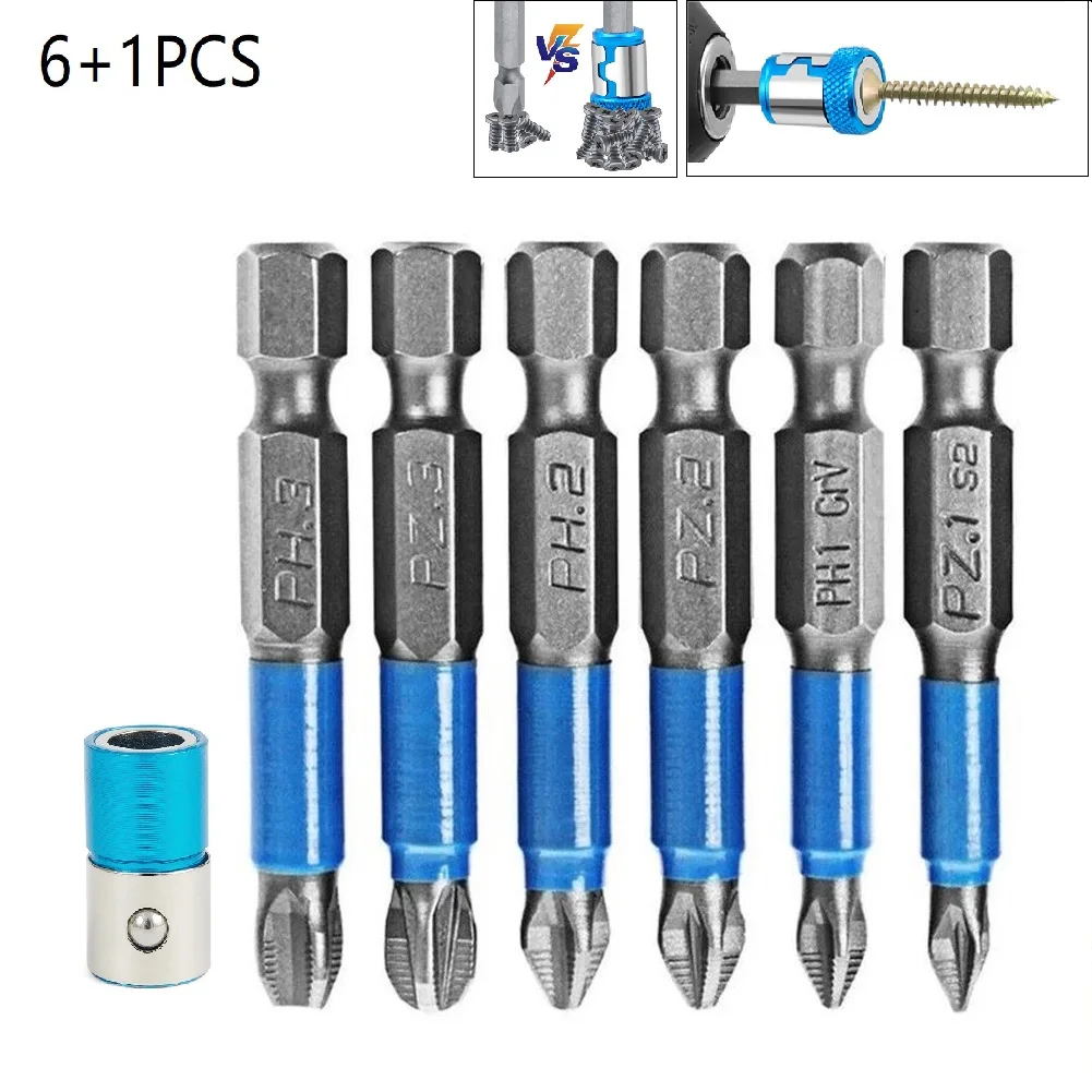 6Pcs Non-Slip Magnetic Screwdriver Bit Set 50mm 1/4" Hex Shank Phillips/Cross Head Screwdriver Drill Bit PH1/PH2/PH3/PZ1/PZ2/PZ3
6Pcs Non-Slip Magnetic Screwdriver Bit Set 50mm 1/4" Hex Shank Phillips/Cross Head Screwdriver Drill Bit PH1/PH2/PH3/PZ1/PZ2/PZ3